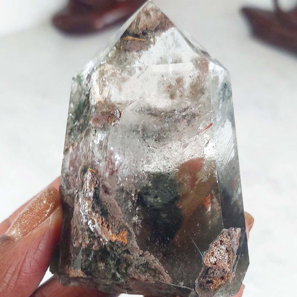 Garden Quartz Point | Lodolite Quartz | Phantom Quartz Point | Inclusion Quartz